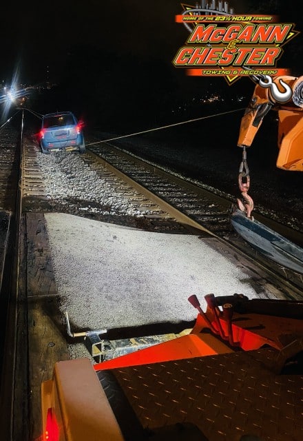 Tow Truck Service on Railroad Tracks | McGann & Chester